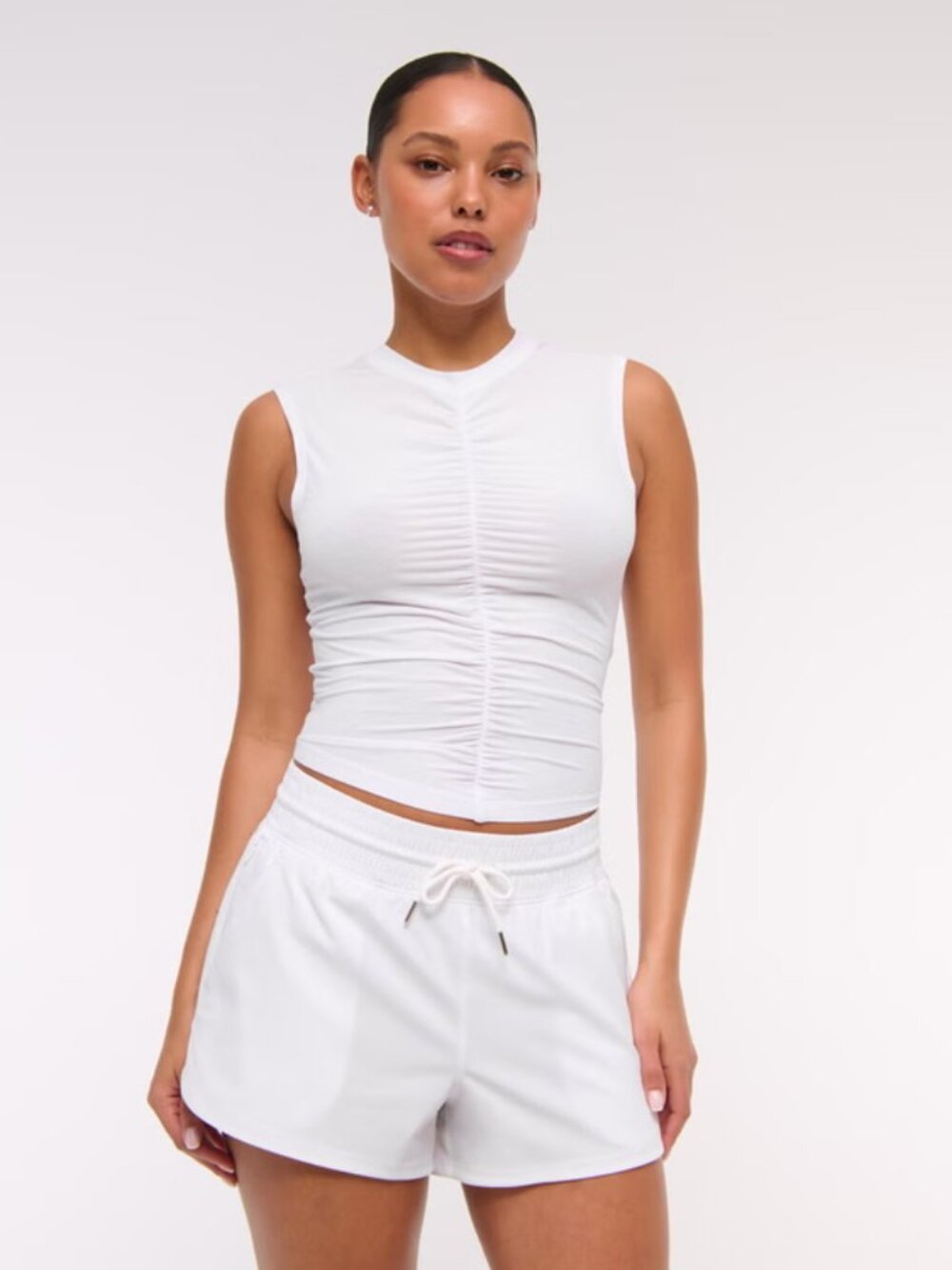 YPB motionTEK High Rise Lined Workout Short - White, Medium